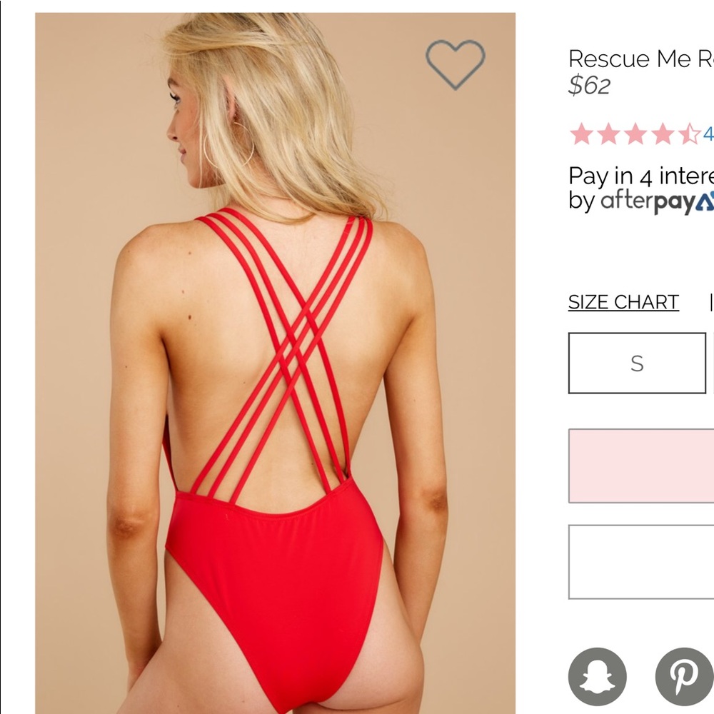 Rescue Me Red One-piece NWOT